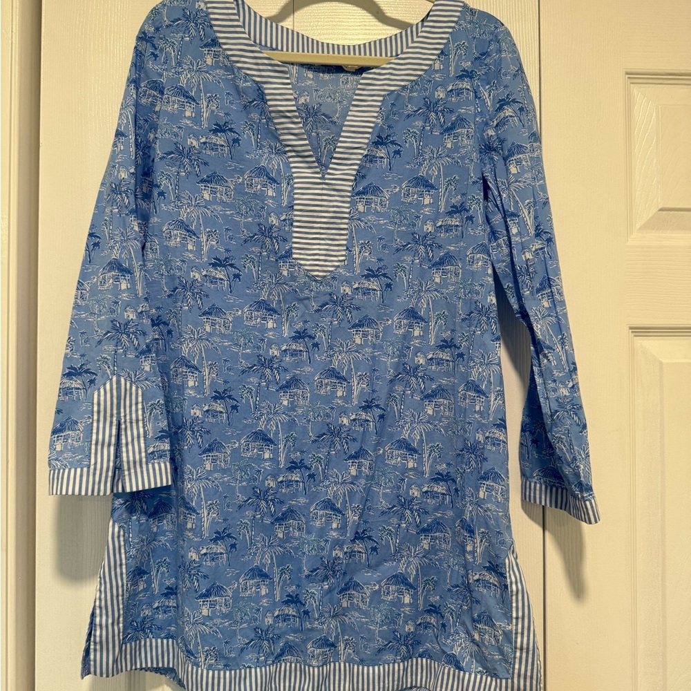 Vineyard Vines Coastal Blue Tunic with White Stripes